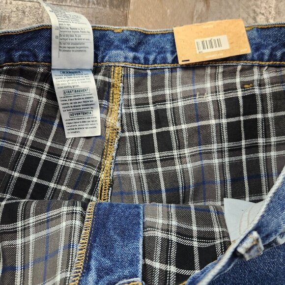 Mens Carhartt size 42x32 Flannel Lined Relaxed Fit Straight Leg Mid Rise Jeans - Picture 5 of 10